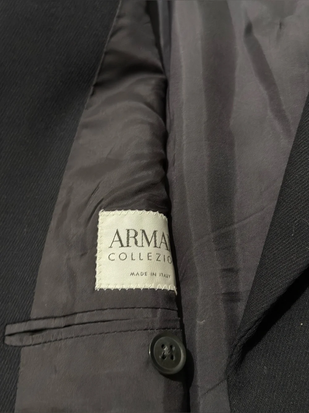 Vintage Armani Collezioni Suit Jacket Blazer Men's 40R Black made in Italy
